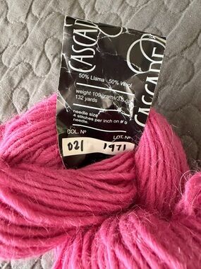 Cascade Pastaza deep pink llama-wool yarn skein